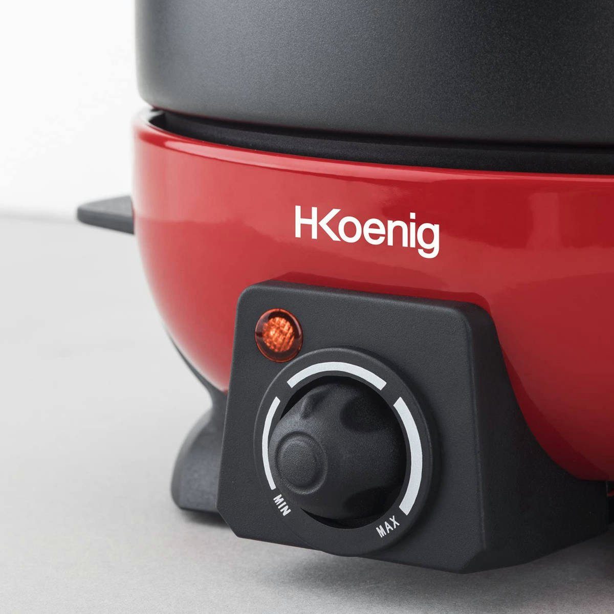 H.Koenig Raclette und Fondue-Set ALP1800 elektrisches Fondue-Set, schwarz-rot für 6 Personen, 800 W