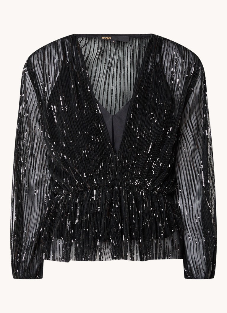 Maje Semi-transparent tunic with sequins