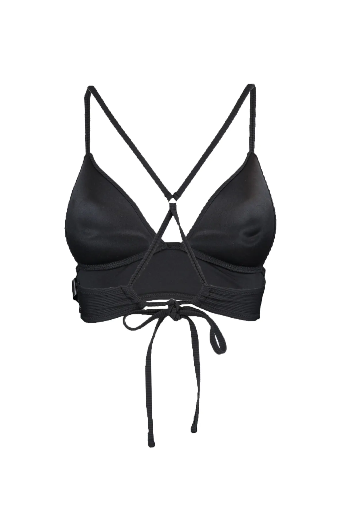 Trendyol Collection  Schwarzes, dreieckiges, strukturiertes Push-up-Bikinioberteil TBESS21BU0010