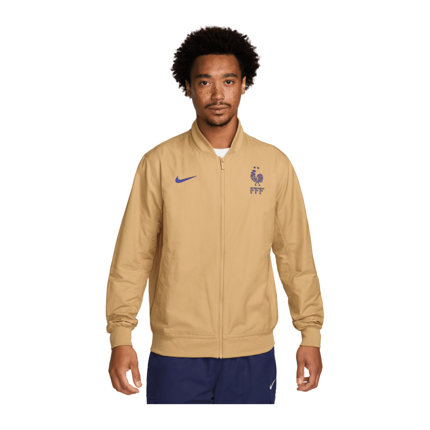Nike Frankreich Woven Bomberjacke EM 2024 Gelb F714