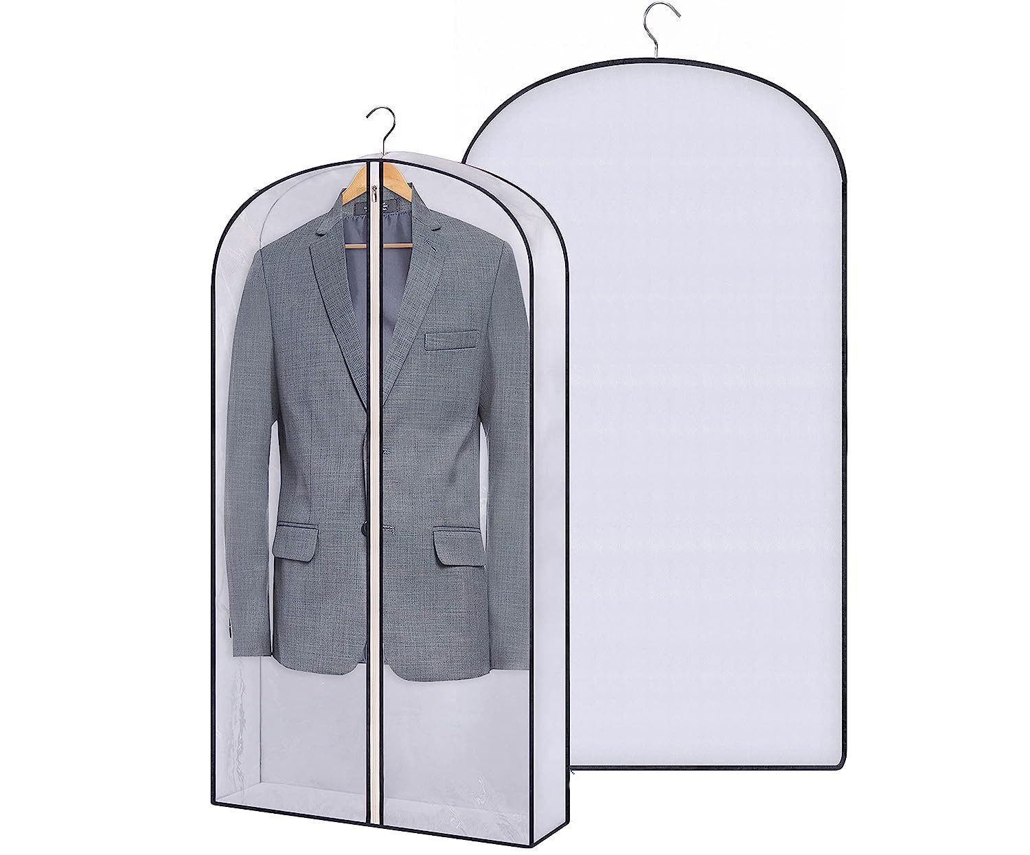 EBUY Kleidersack 101 cm transparente Kleidersäcke zum Aufhängen für den Kleiderschrank (3 St)