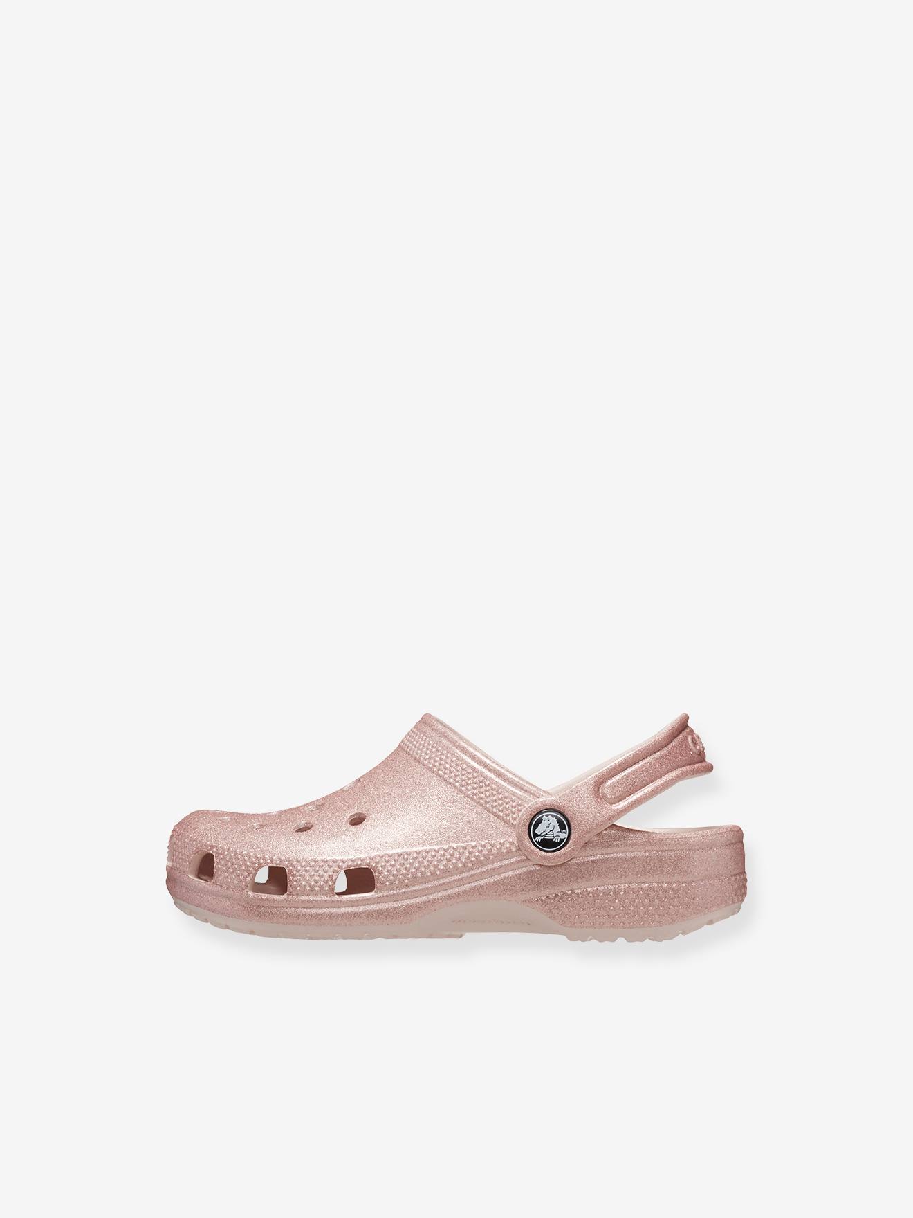 Crocs Baby Clogs 206992 Classic Glitter CROCS - rosa nude
