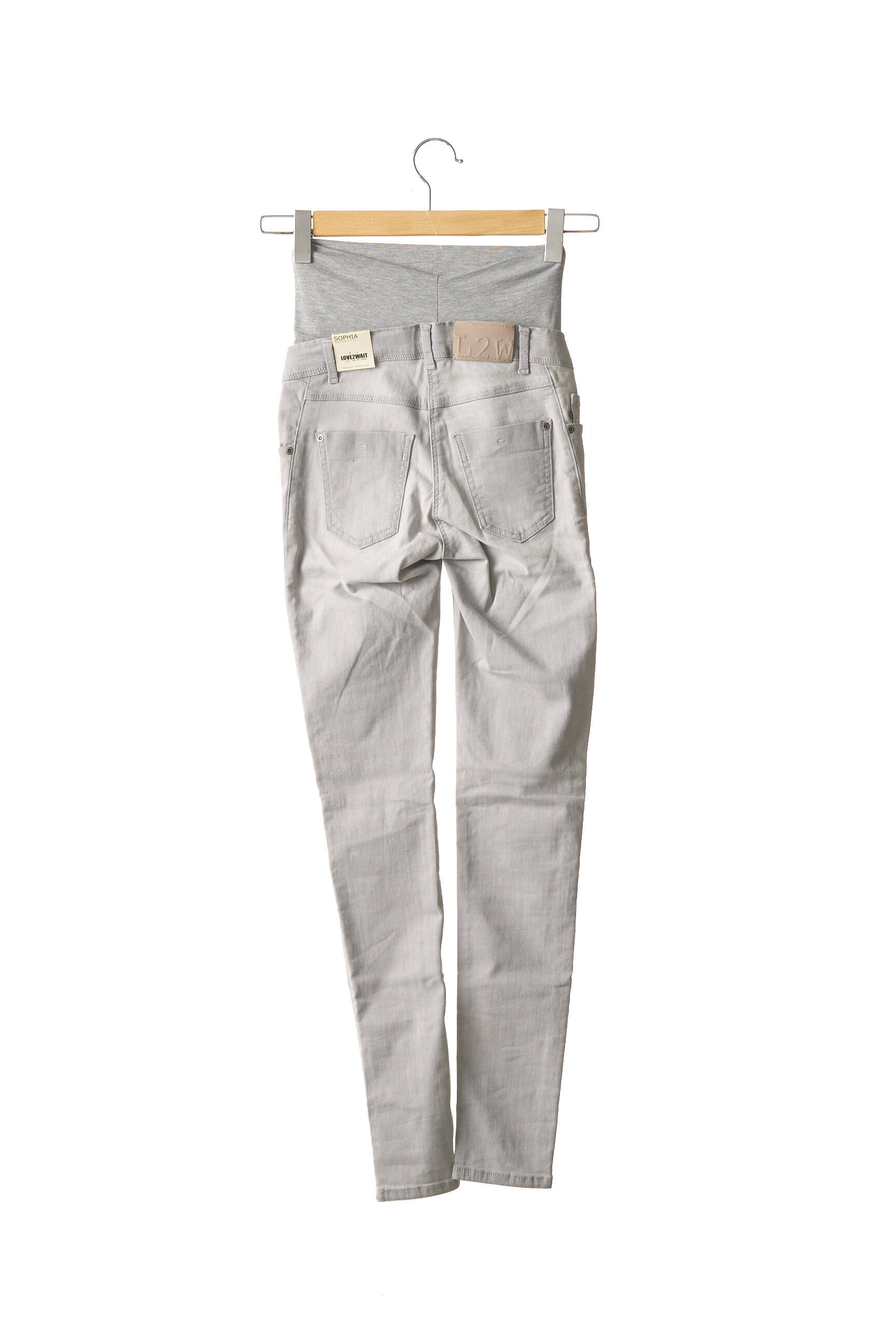 Love2wait Jeans Maternite Femme couleur gris