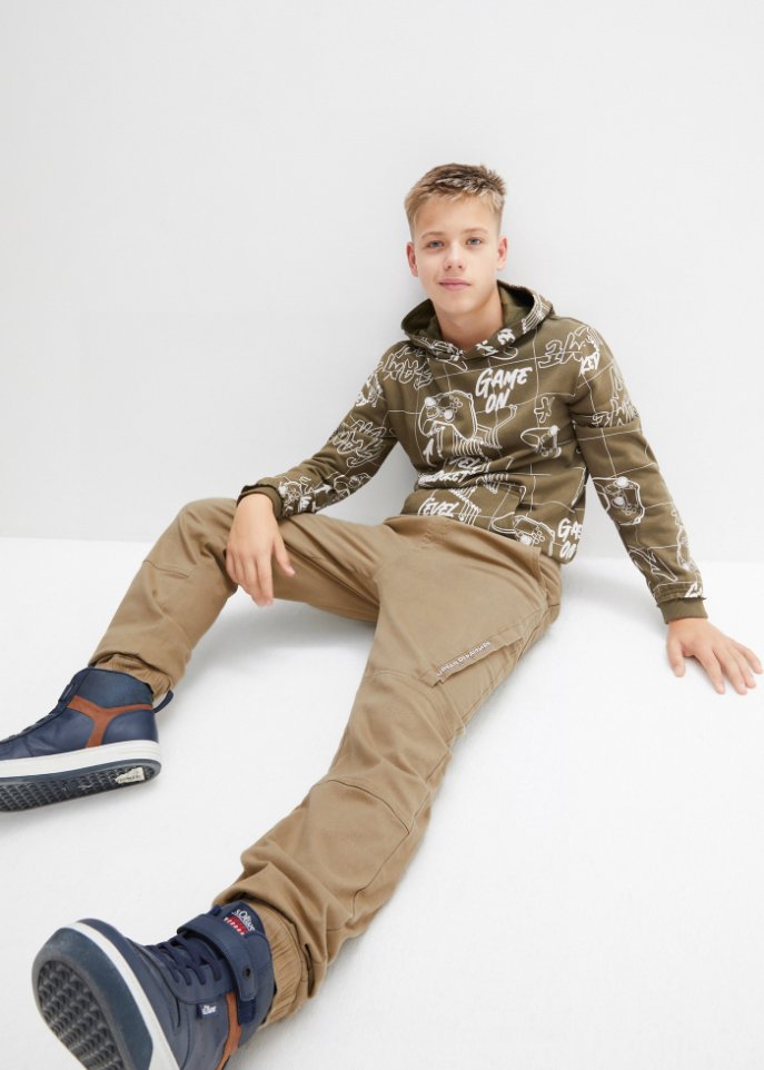 Jungen Twill Thermo Schlupfhose, Loose Fit