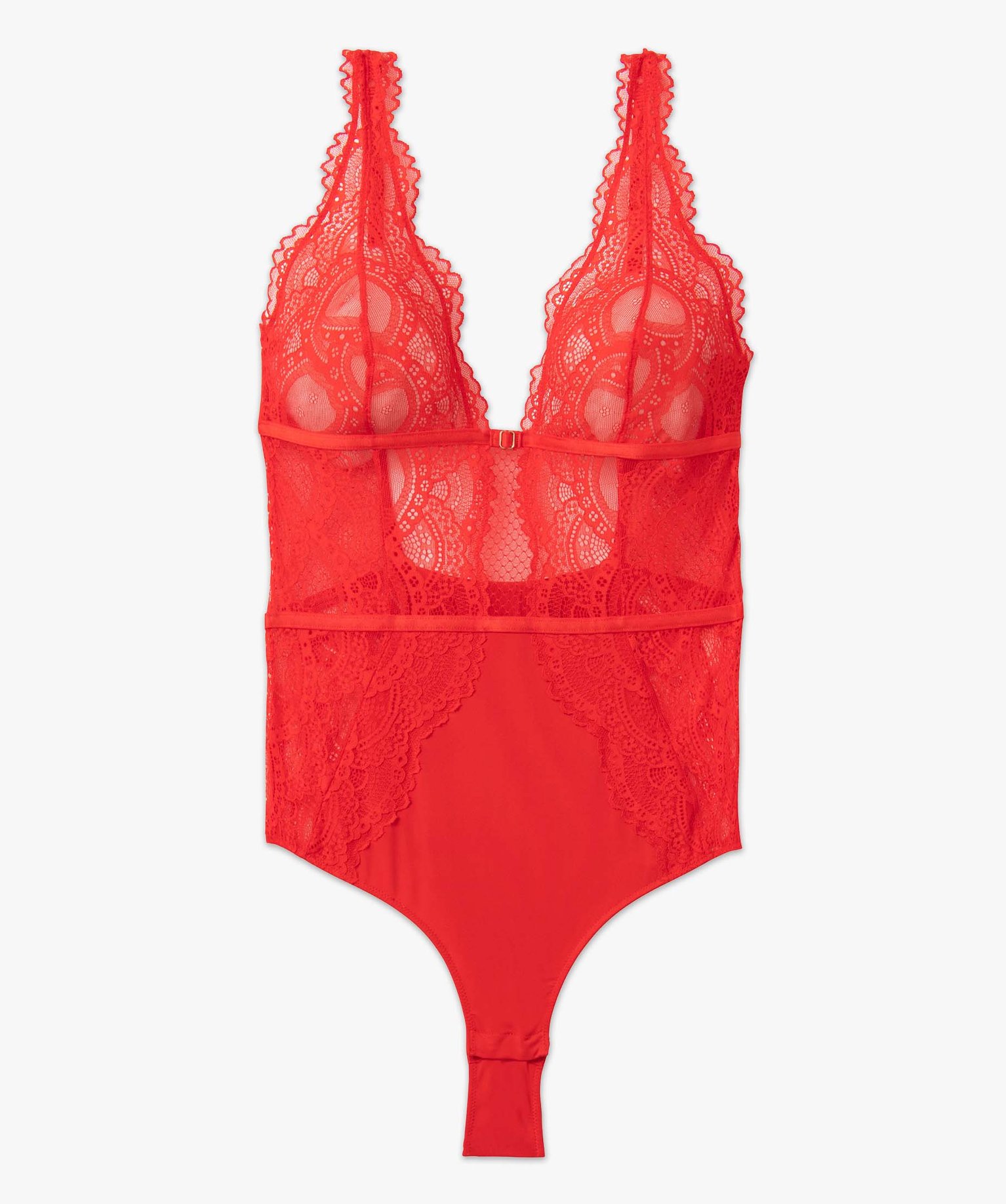 Body femme en dentelle et microfibre rouge | GEMO