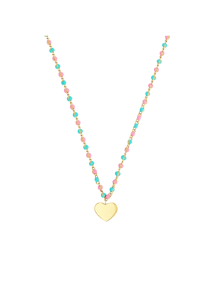 Prinzessin Lillifee Kette mit Anhänger Edelstahl, IP Gold in Rosa günstig kaufen 38 cm