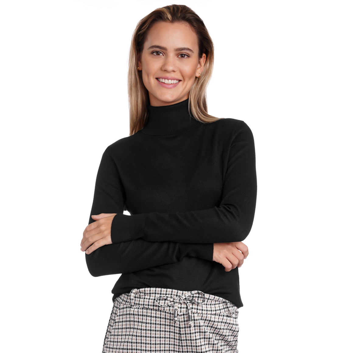 Damen Rollkragenpullover aus Feinstrick