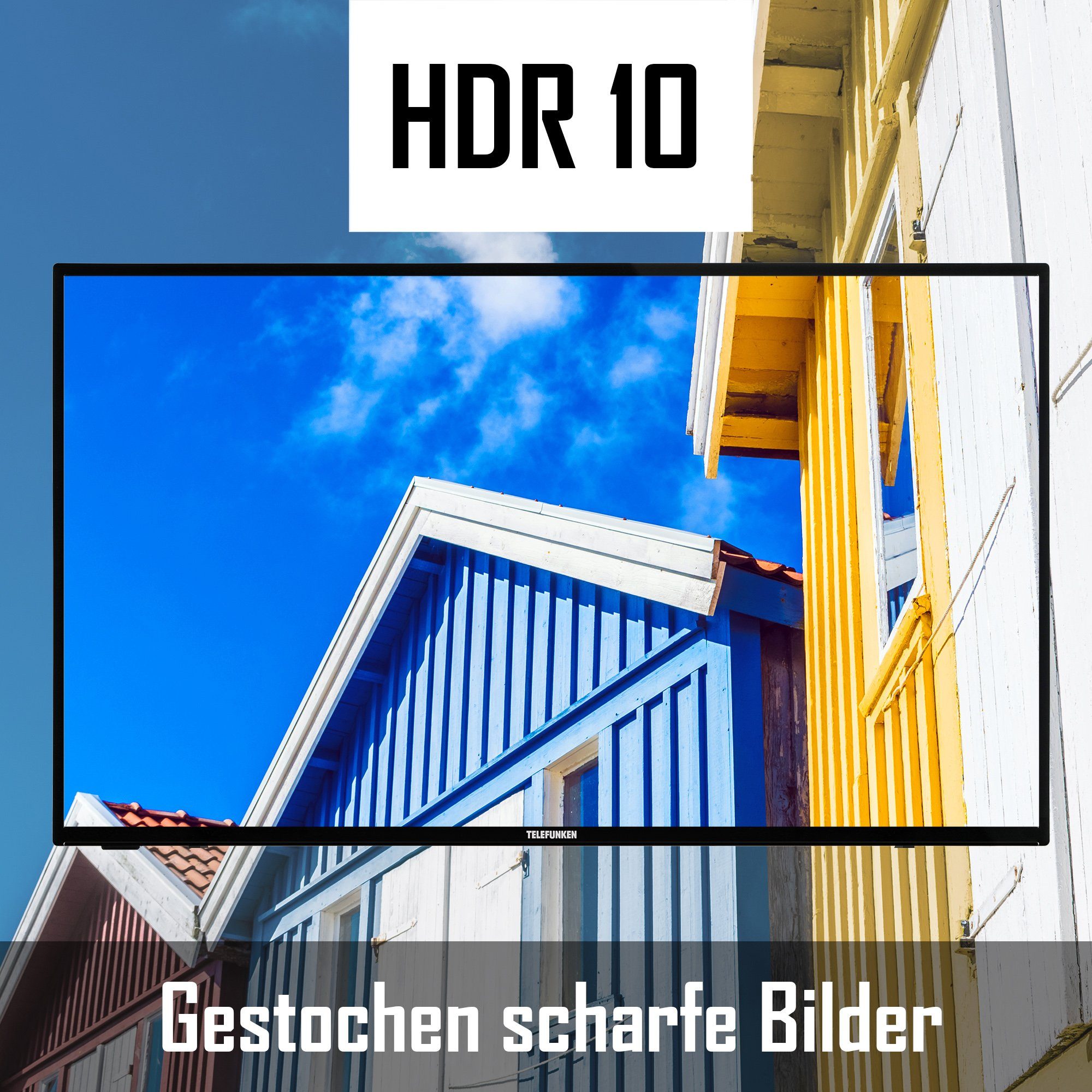 Telefunken XF43K550-W LCD-LED Fernseher (108 cm/43 Zoll, Full HD, Smart TV, Triple-Tuner, HDR, 6 Monate HD+ gratis)
