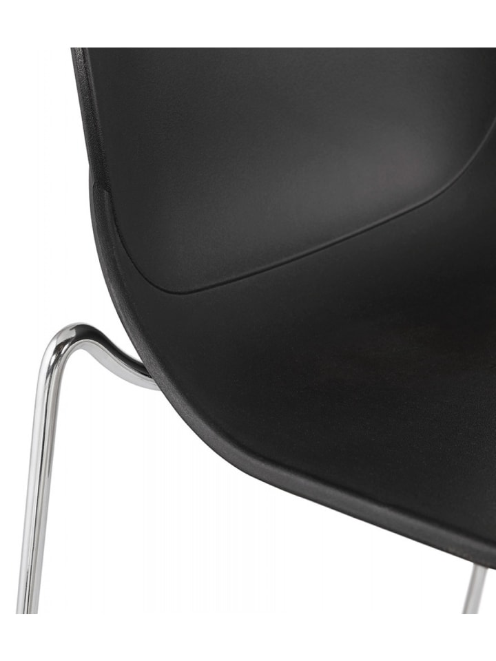 KADIMA DESIGN Barhocker mit Verchromtem Metallgestell und Kunststoffsitz in Schwarz-Silber günstig kaufen onesize