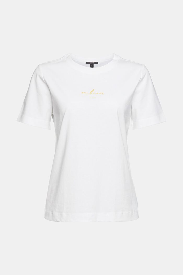 T-Shirt mit Wording-Stickerei, Bio-Baumwolle