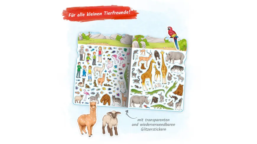 Trötsch Stickerbuch Mein Stickerhaus Zootiere - Stickerbuch Beschäftigungbuch