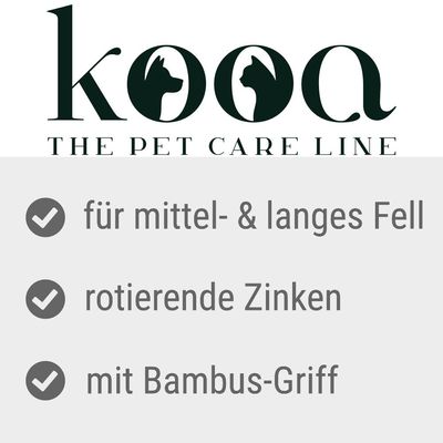 kooa Rechenkamm aus Bambus mit rotierenden Zähnen