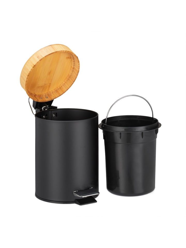 relaxdays Badmülleimer in Schwarz - 3 l günstig kaufen onesize