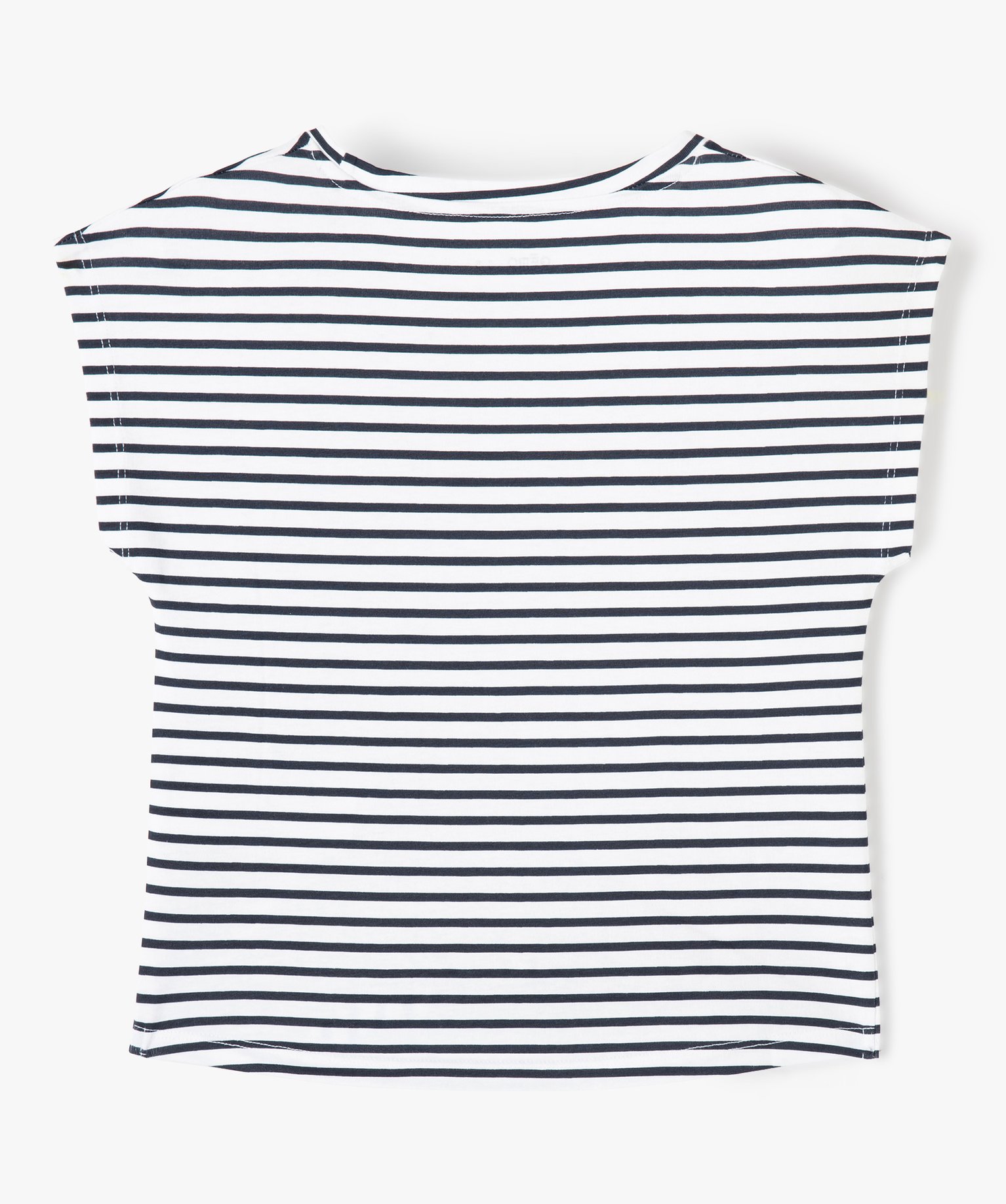 Tee-shirt fille à motifs noué dans le bas marine | GEMO