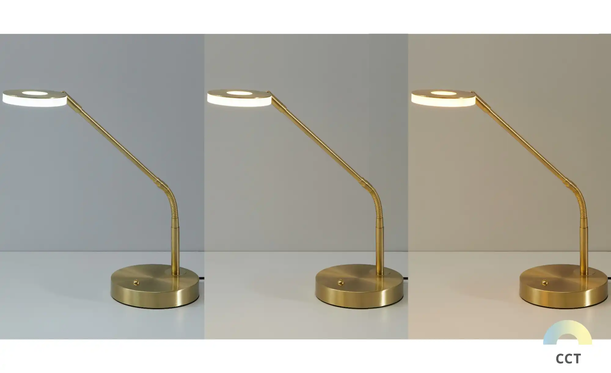 Fischer-Honsel LED-Schreibtischleuchte, Messing-matt mit Dimmer