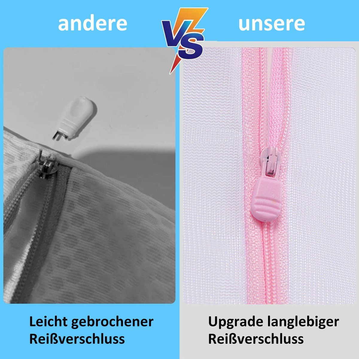 FeelGlad Wäschenetz Netz-Wäschesack-9er-Pack Reise-Organisationstasche für Kleidung