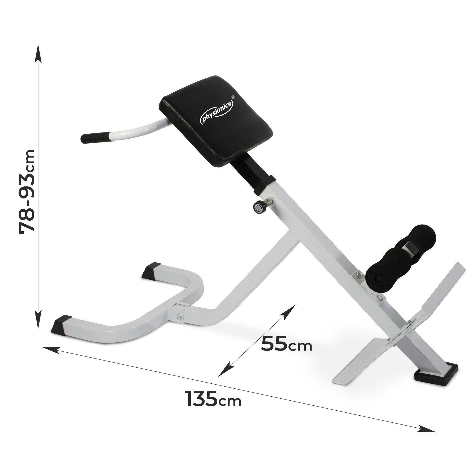 Physionics Rückentrainer Hyperextension Rückentrainer -Bauchtrainer, Rückenstrecker, Gerät
