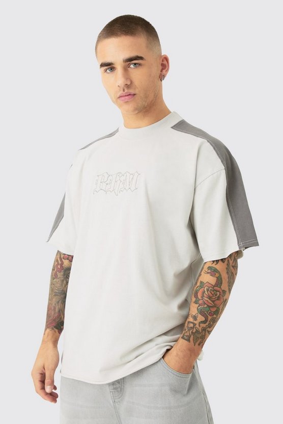 Oversize T-Shirt mit Gothic Bm-Applikation
