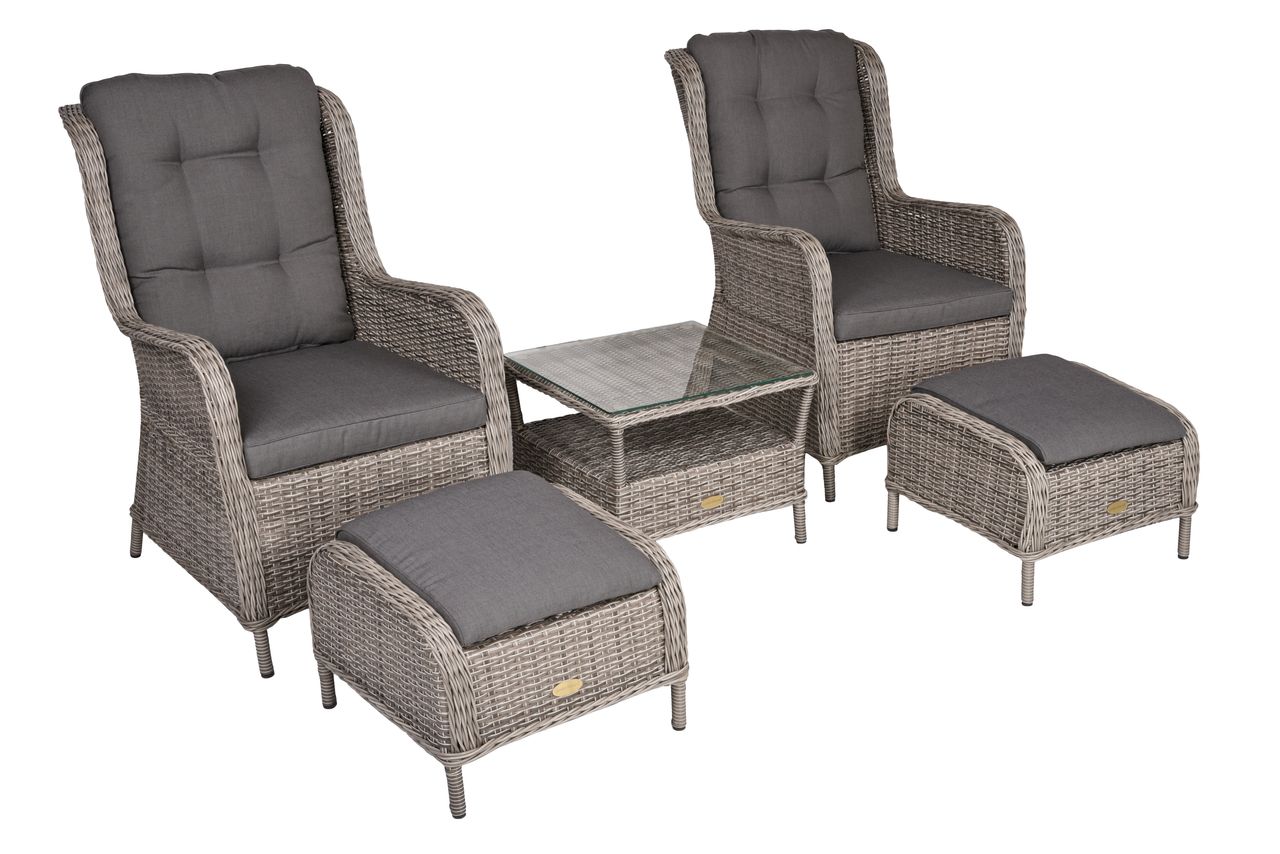 Garden Pleasure Sessel-Set VALENCIA, 5-tlg. Grau