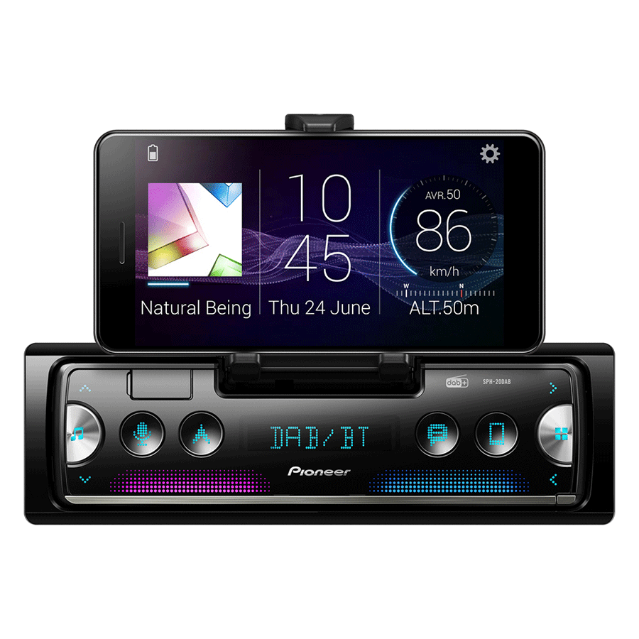 Pioneer SPH-20DAB Smartphone- Autoradio, DAB/DAB+ Empfang, USB, Bluetooth, unterstützt iPod/iPhone Direktsteuerung und Android, 1-DIN - ATU