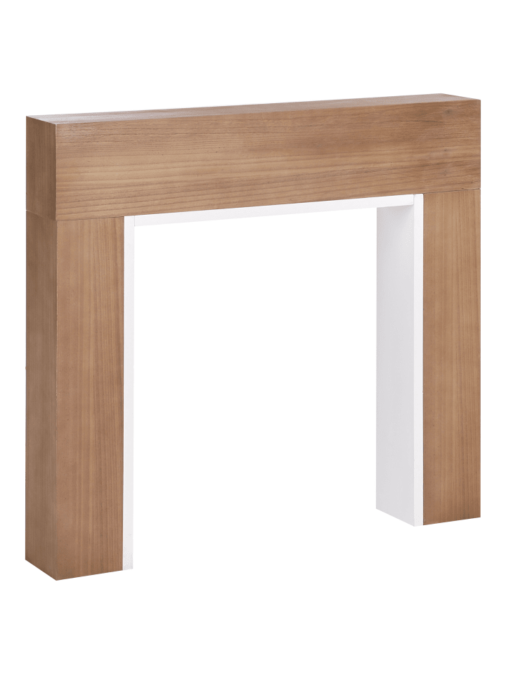Beliani Kaminumrandung BOYANUP in Heller Holzfarbton - (W) 110 x (H) 102 x (L) 19 cm günstig kaufen onesize