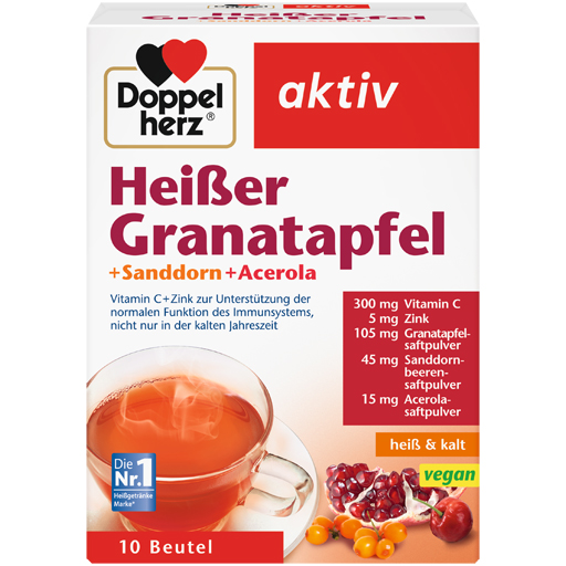 DOPPELHERZ heißer Granatapfel Sanddorn Acerola  10 St  Granulat