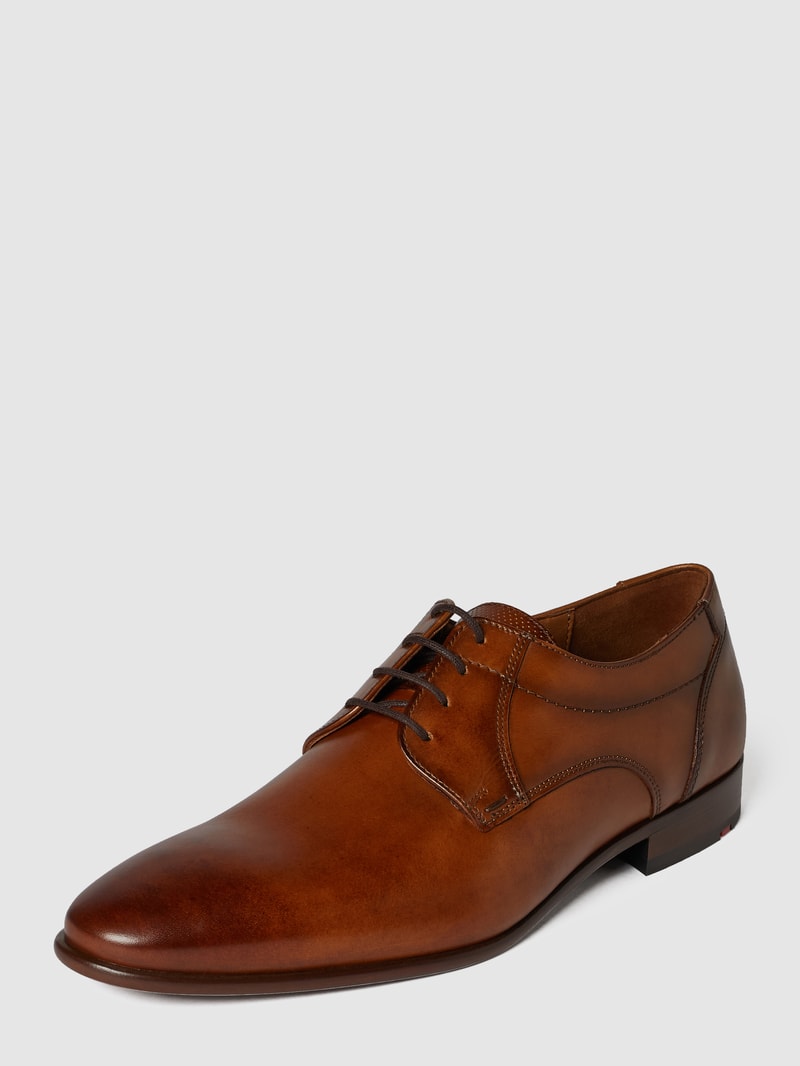 Derby aus Leder Modell 'Manon' in cognac