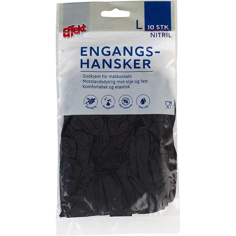 Effekt Engangshanske 10-pk str L