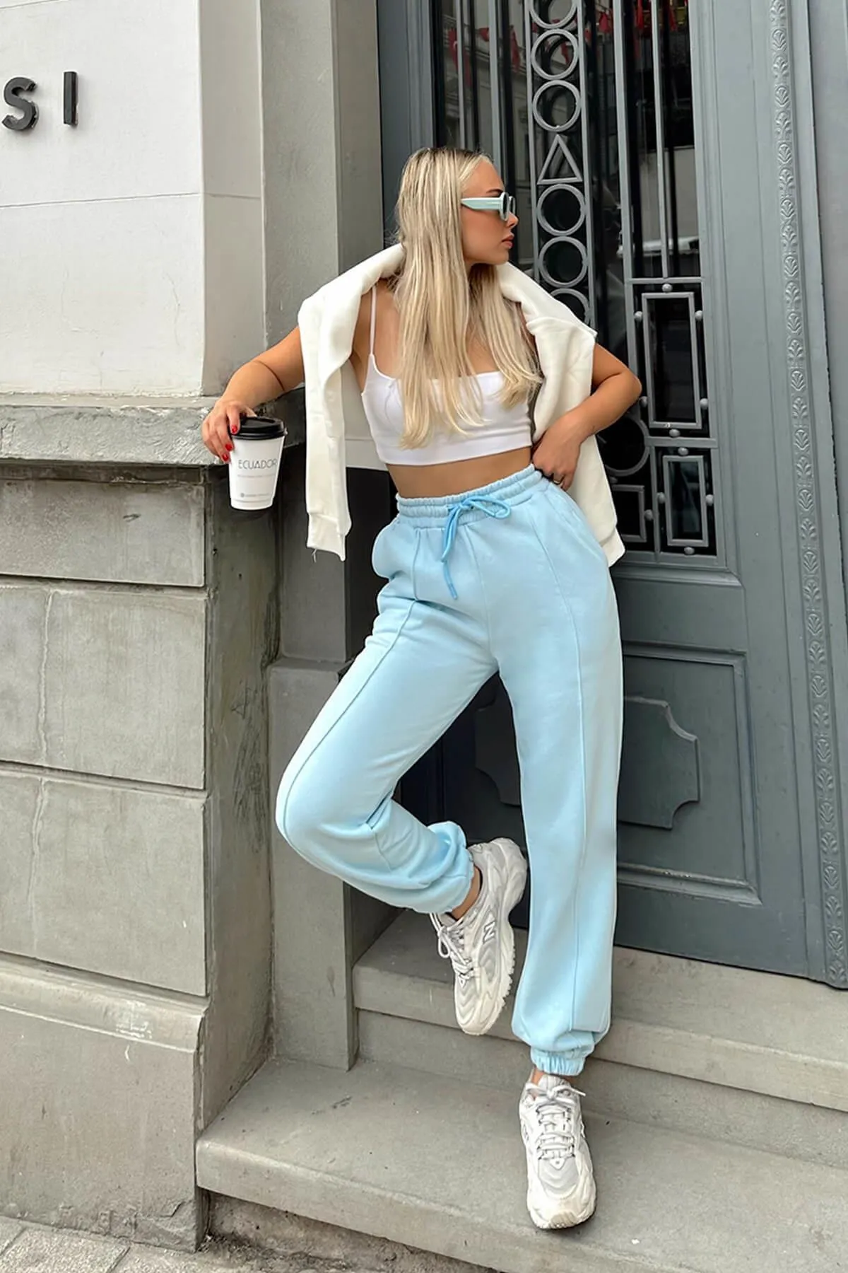 Swist  Blue Grass High Waist Damen Jogginghose mit elastischem Bund innen