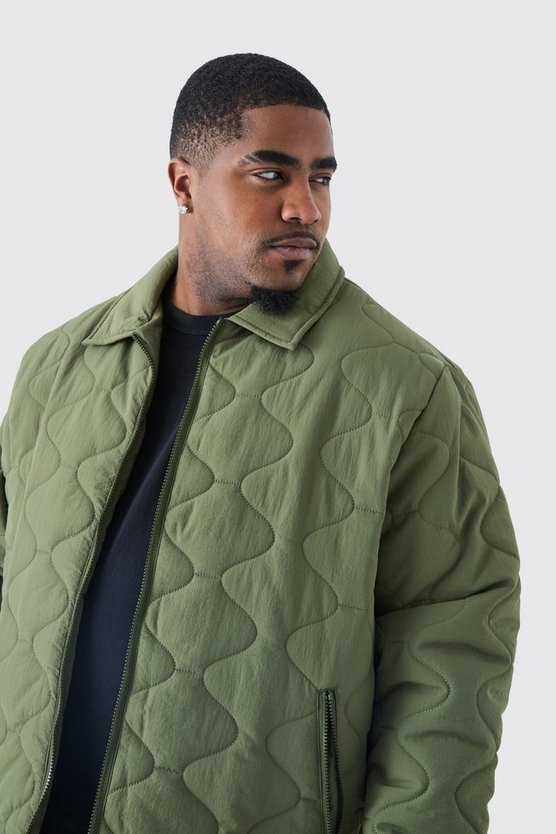 Plus gesteppte Jacke mit Kragen