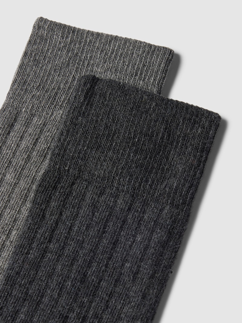 Socken mit Label-Detail im 2er-Pack in dunkelgrau meliert
