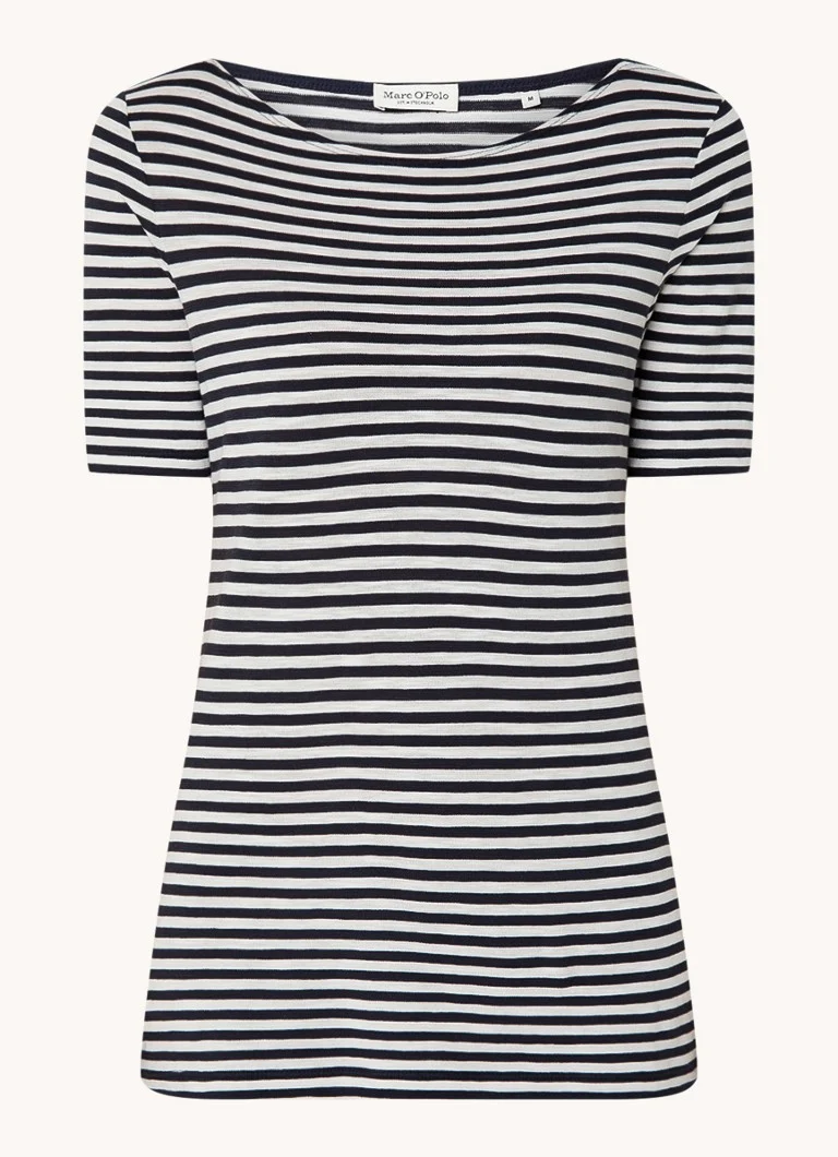 Marc O'Polo T-shirt with boat neckline and stripe print