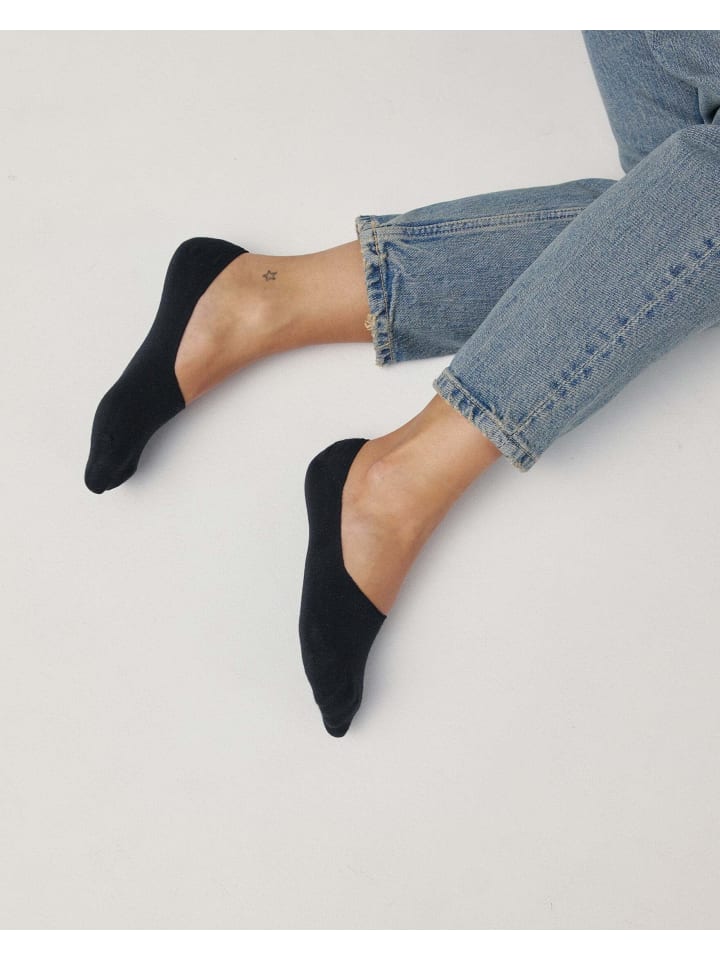 SNOCKS Mid Cut Füßlinge aus Bio-Baumwolle 6 Paar in Schwarz günstig kaufen