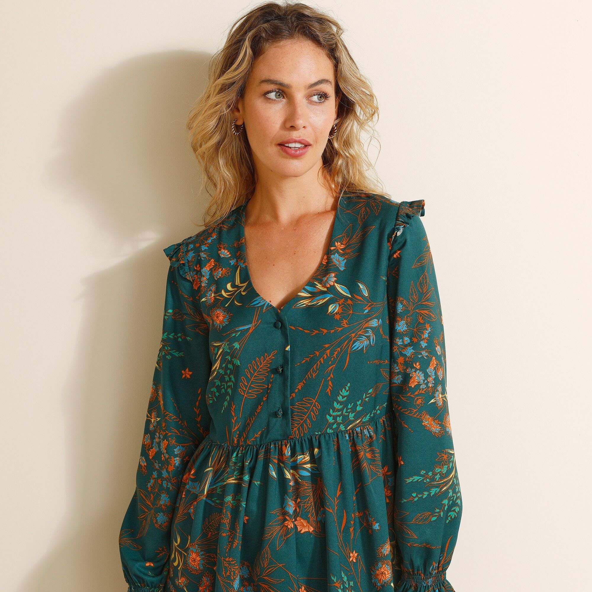 Robe imprimée col V