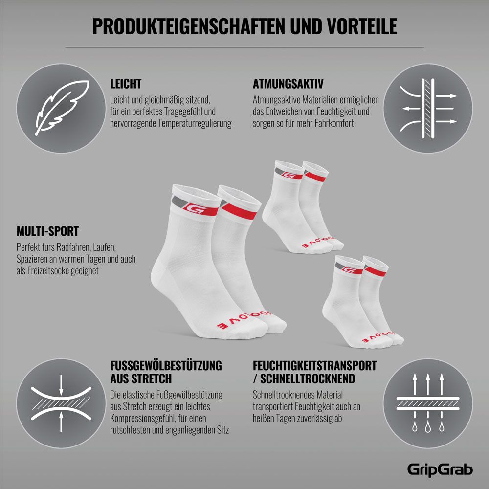 GripGrab Coolmax® Regular Cut - Socken (3er-Pack) kaufen | Bike-Discount