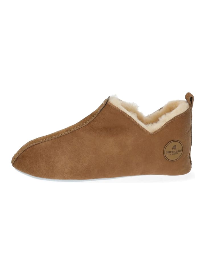 Shepherd Hausschuhe in Cognac günstig kaufen
