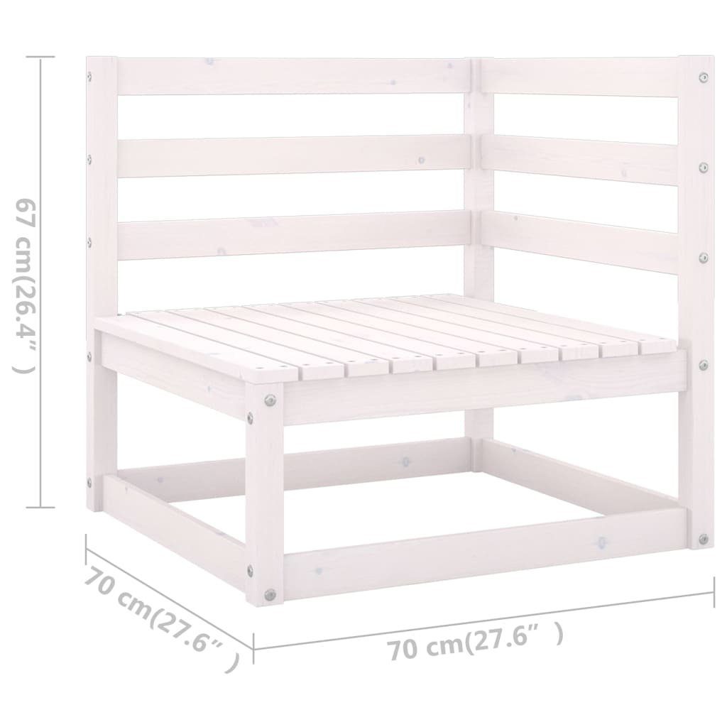 vidaXL Loungesofa Outdoor-Sofa 3-Sitzer Weiß Massivholz Kiefer, 1 Teile