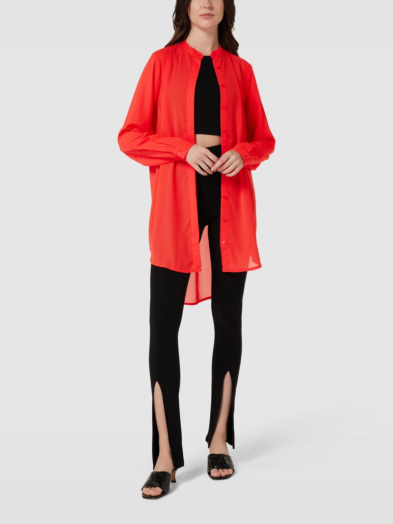 Longbluse mit Stehkragen Modell 'IHCellani' in rot