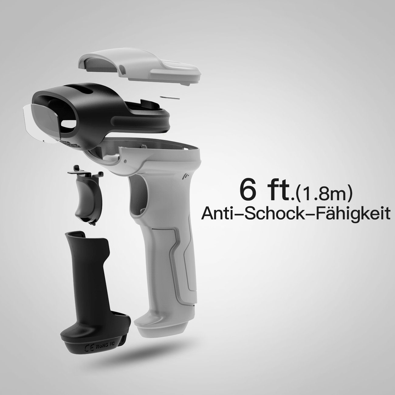 Inateck 1D Bluetooth Barcode Scanner, Wireless, Kabellos Handscanner