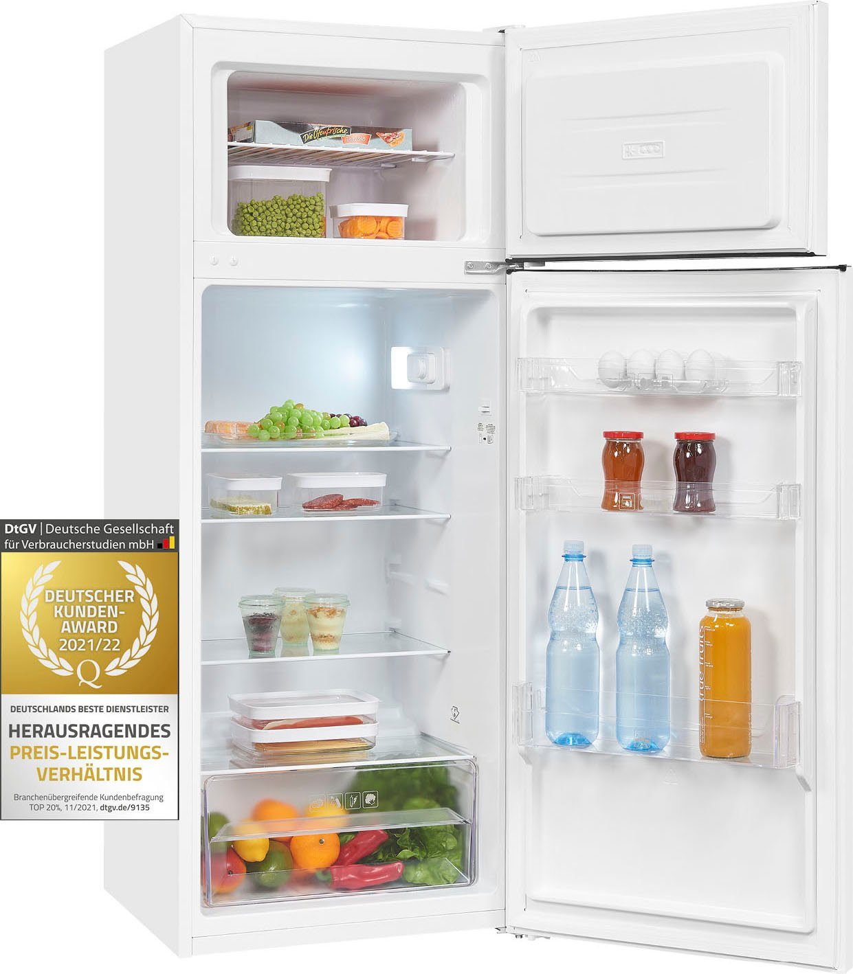exquisit Top Freezer KGC270-45-040D, 142,6 cm hoch, 54,5 cm breit
