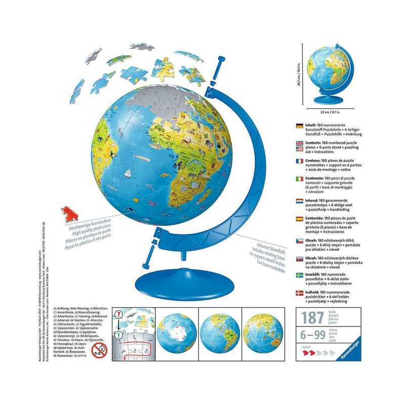 Puzzle 3D Globe Terrestre 180 pièces