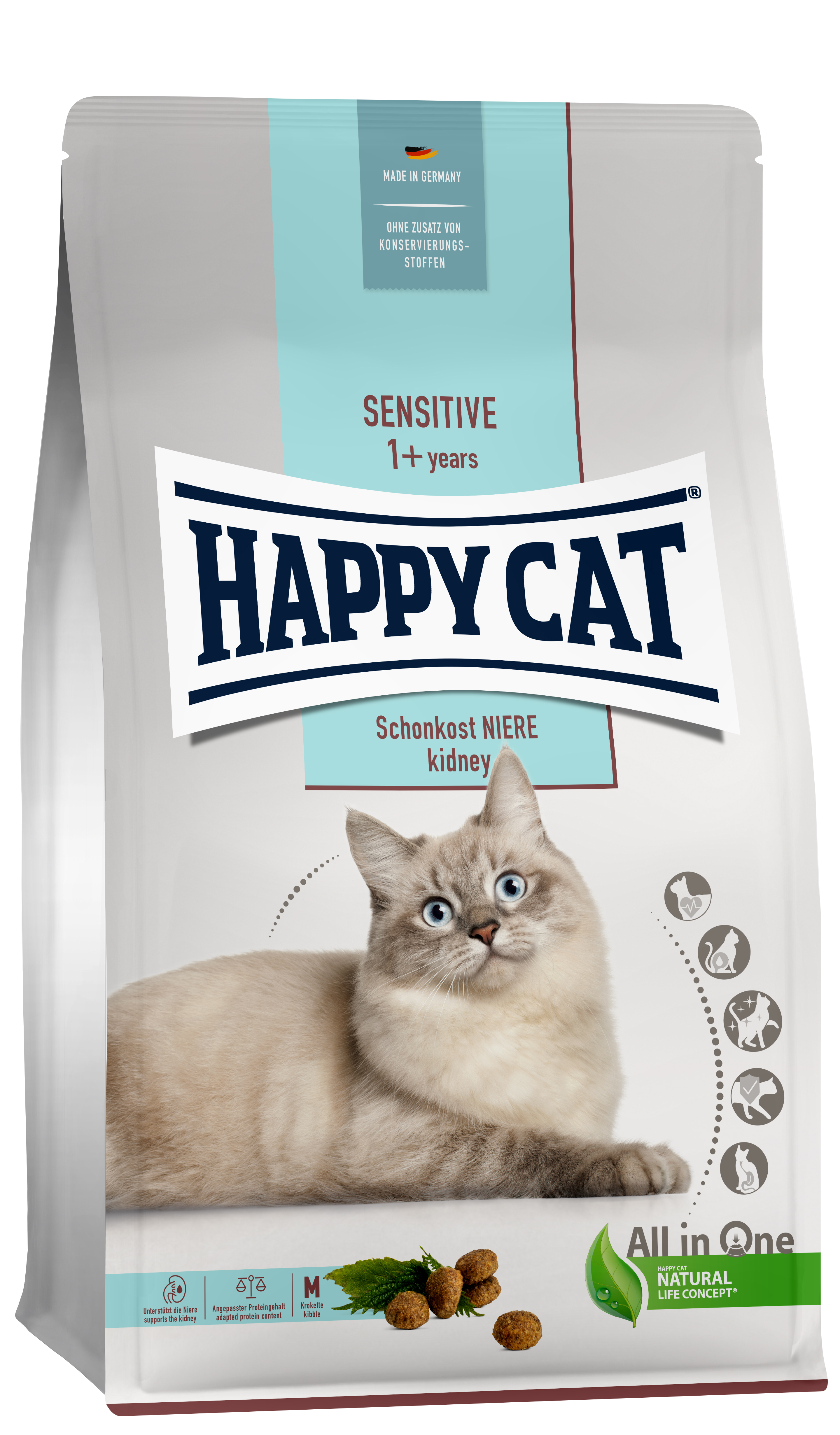 HAPPY CAT Trockenfutter HAPPY CAT Sensitive Schonkost Niere 4 kg