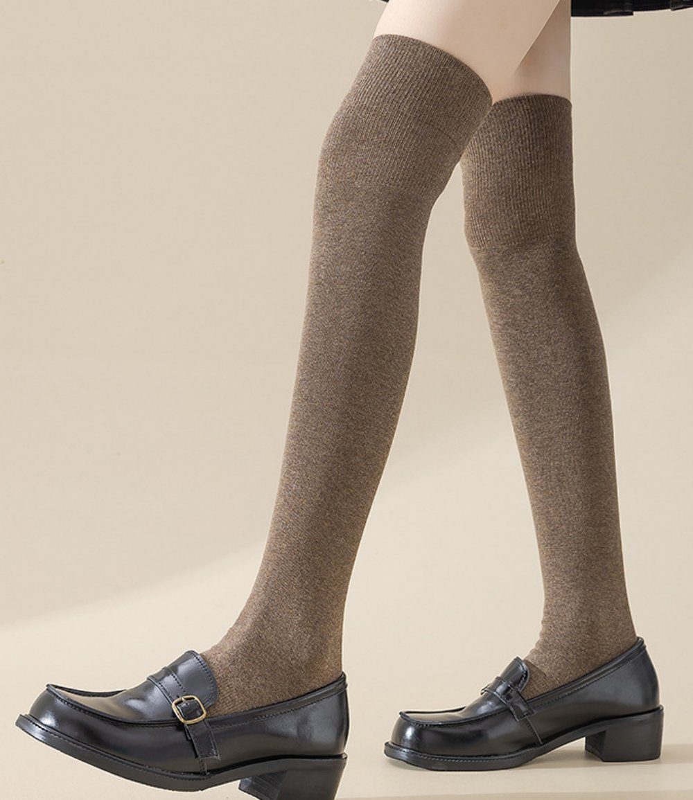 Blusmart Overknees 2 Paar Kniestrümpfe Damen aus Baumwolle (Thermosocken, Wintersocken, 2-Paar, 62CM Overknee Strümpfe) LangeSocken