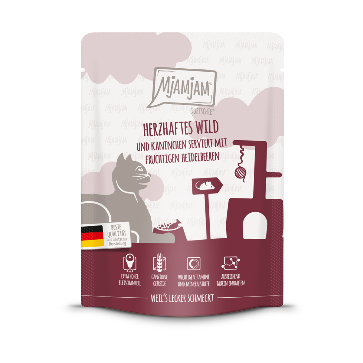 MjAMjAM Quetschie Wild & Kaninchen mit Heidelbeeren bei ZooRoyal
