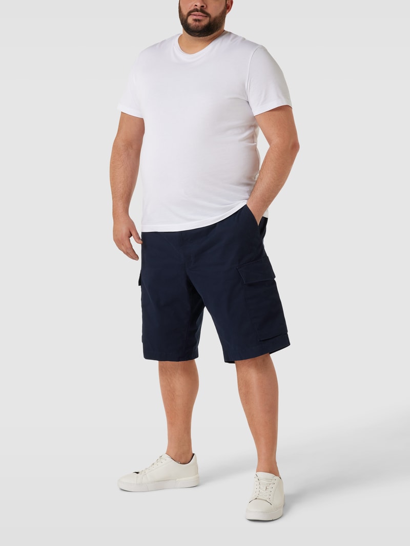 PLUS SIZE Cargoshorts mit Label-Details in marineblau
