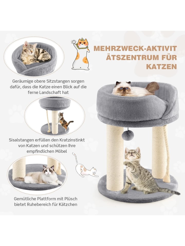 COSTWAY 4in1 Katzenbaum in Grau günstig kaufen 40 cm