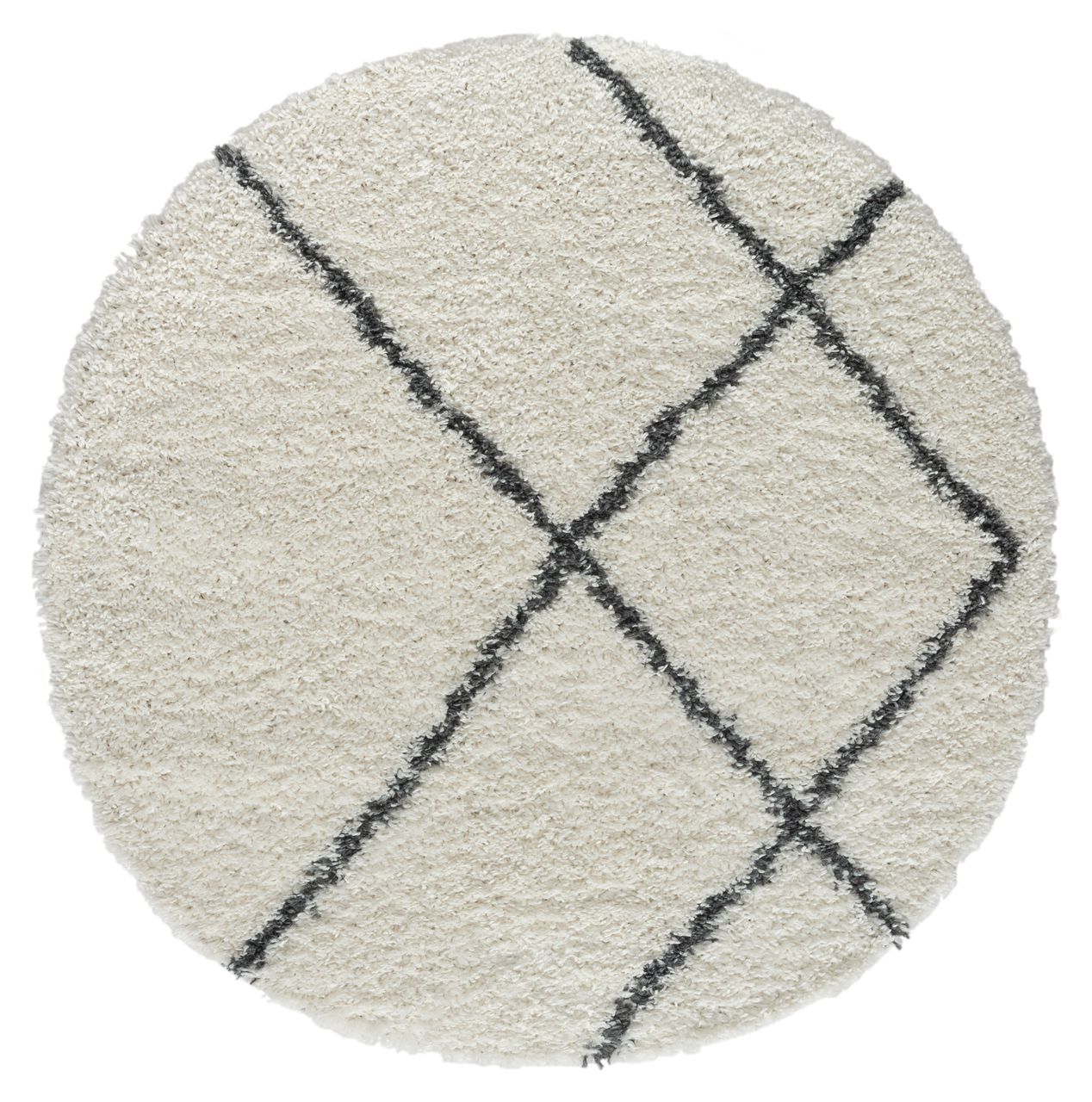 MyFlair Teppich Laure, 150cm x 150cm, Farbe Weiß, rund, Florhöhe 37mm
