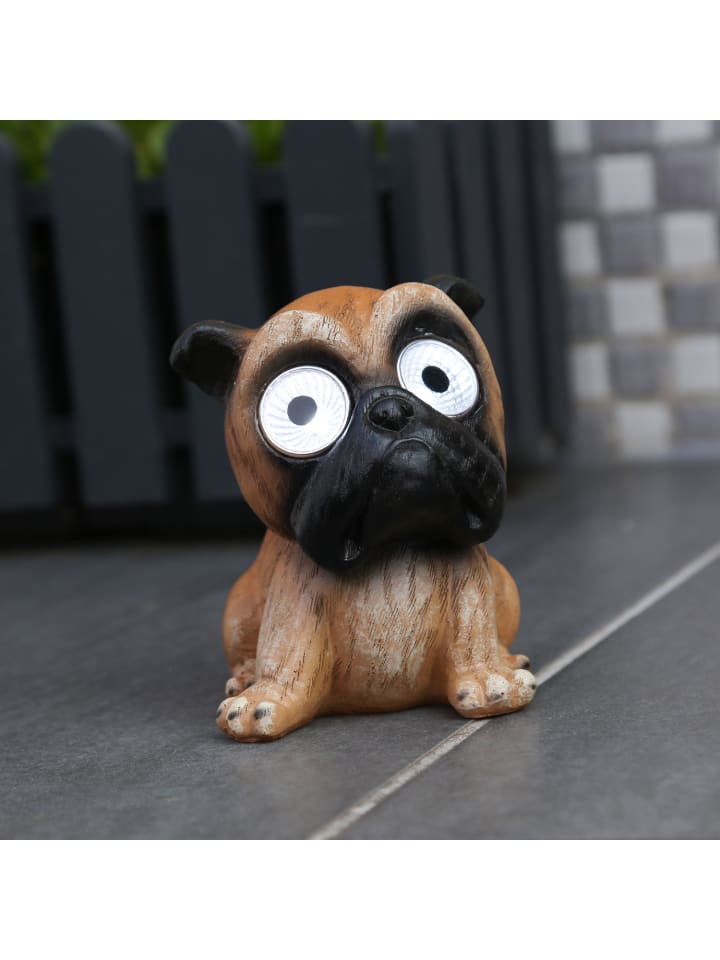 MARELIDA LED Solar Gartenfigur Hund Kira in braun - H: 11cm günstig kaufen onesize