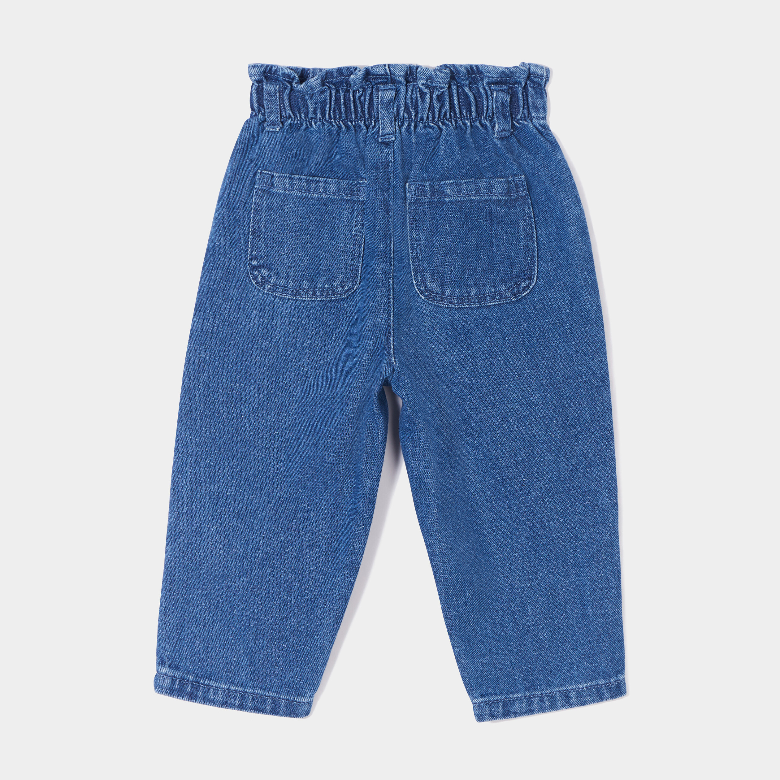 Jeans slouchy taille élastiquée Creeks denim stone bébé fille | La Halle