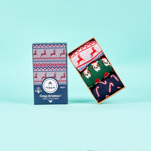 Crazy Christmas Socks - Size 36/41 Navy Blue